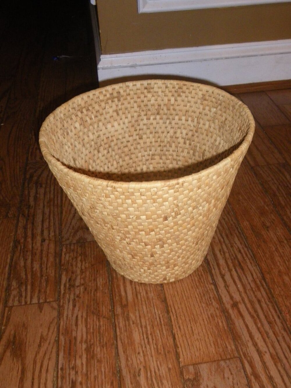 Vintage Wicker Bucket Basket Perfect for Plants or Waste Basket